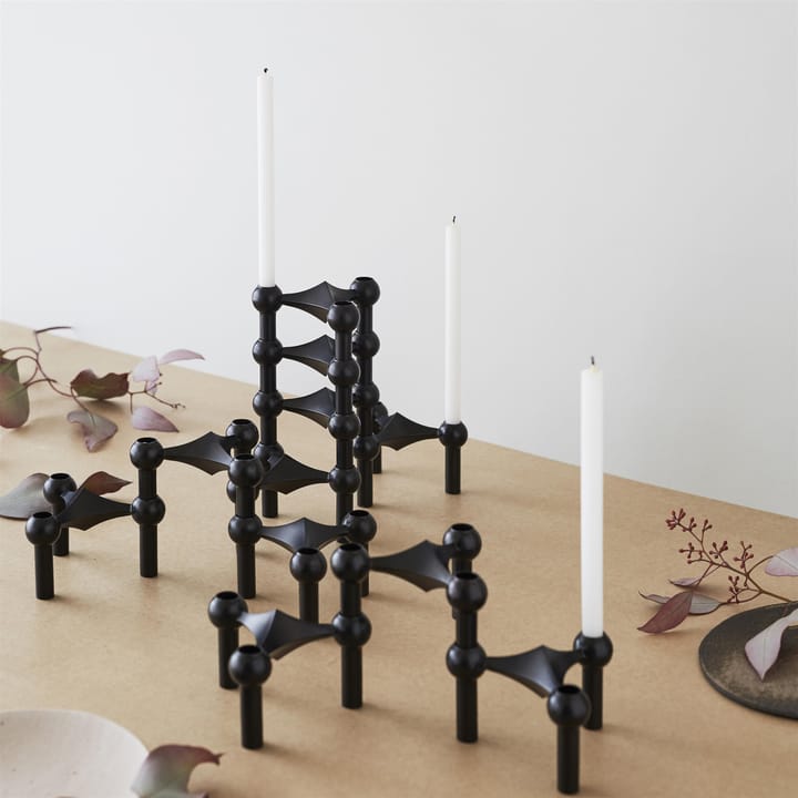 STOFF Nagel candle sticks 3-pack, black STOFF