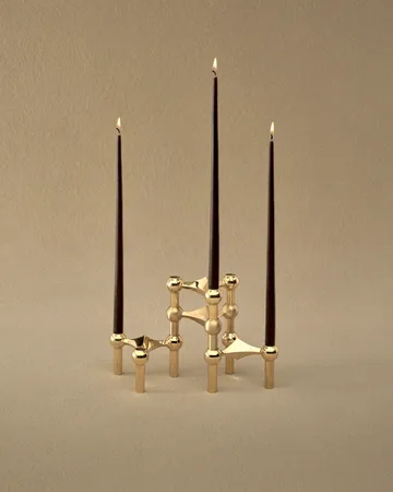 STOFF Nagel candle sticks 3-pack - brass - STOFF