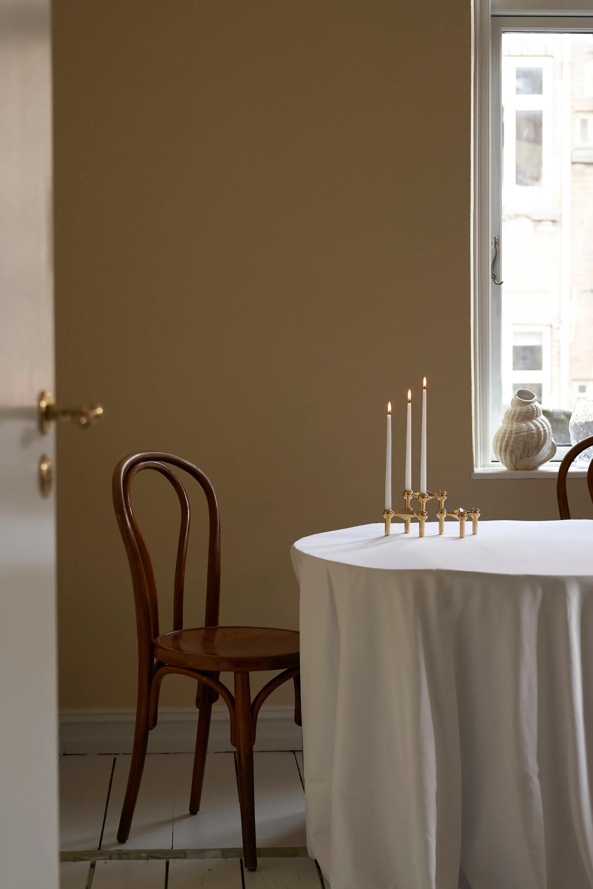 STOFF Nagel candle sticks 3-pack, brass STOFF