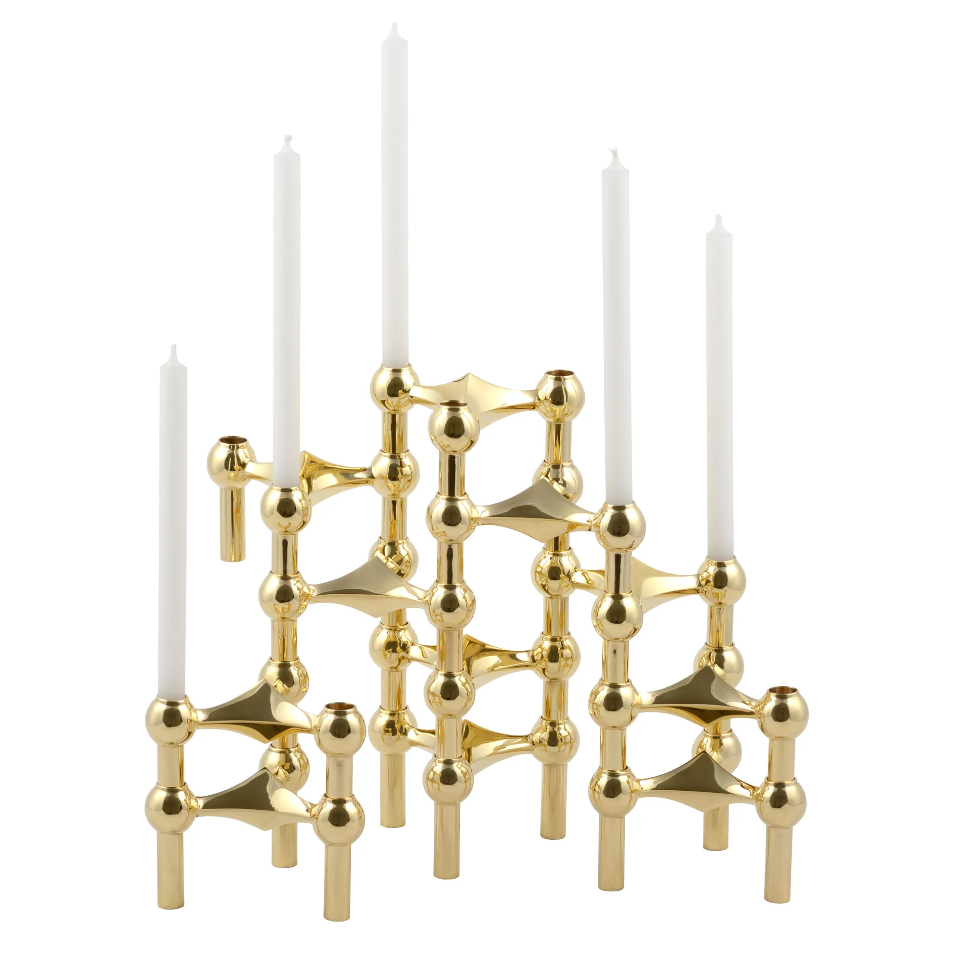STOFF Nagel candle sticks 3-pack, brass STOFF