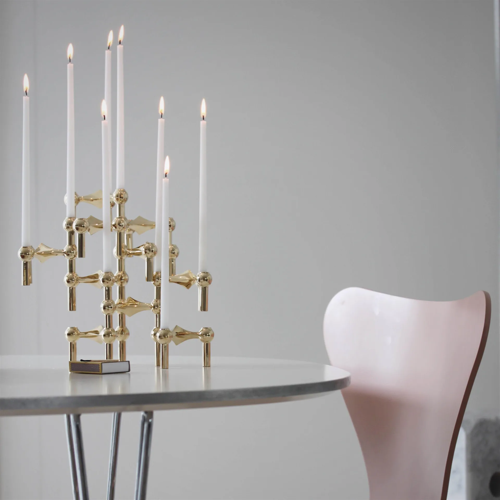 STOFF Nagel candle sticks 3-pack, brass STOFF