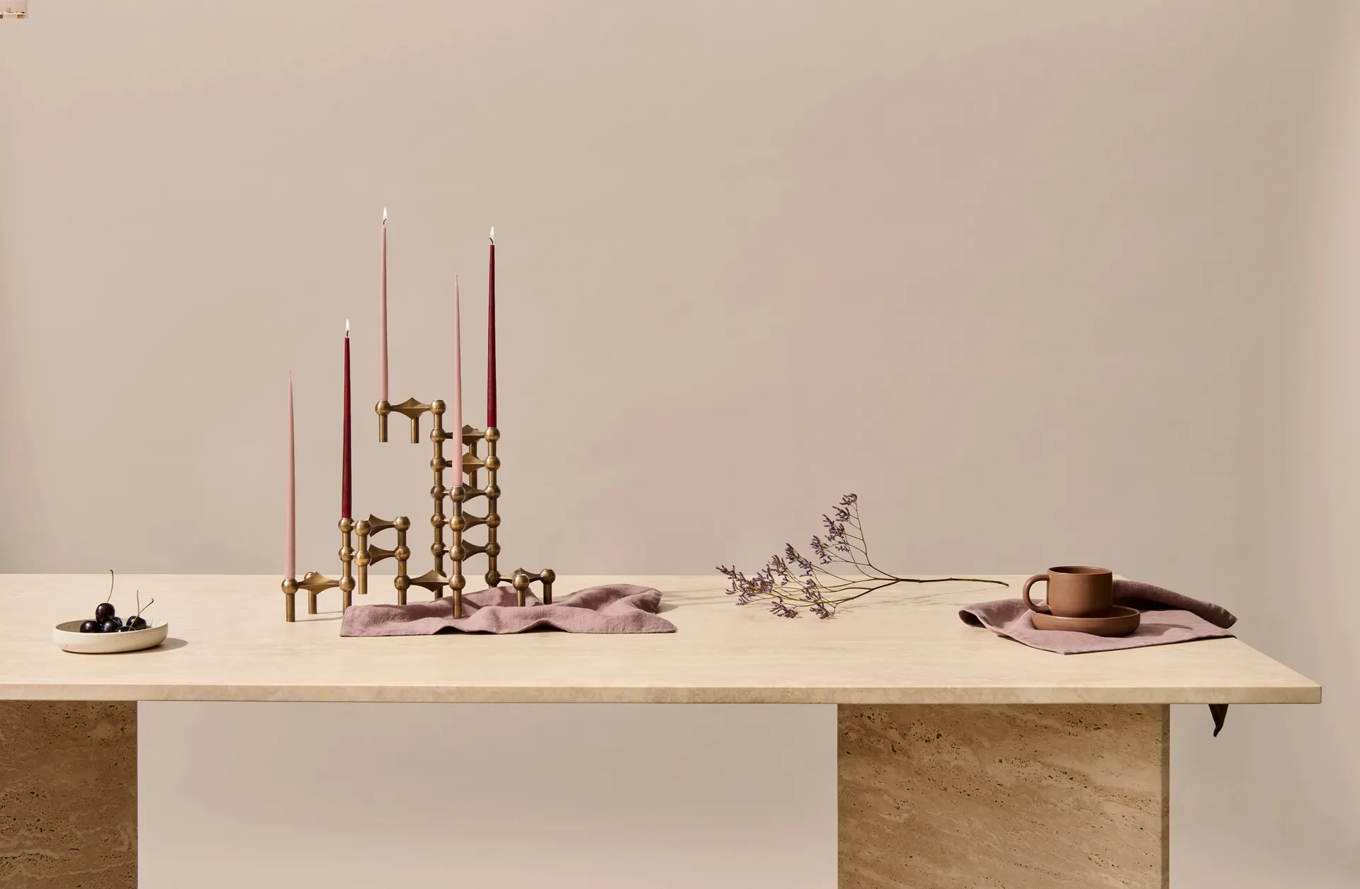 STOFF Nagel candle sticks 3-pack, Bronzed brass STOFF