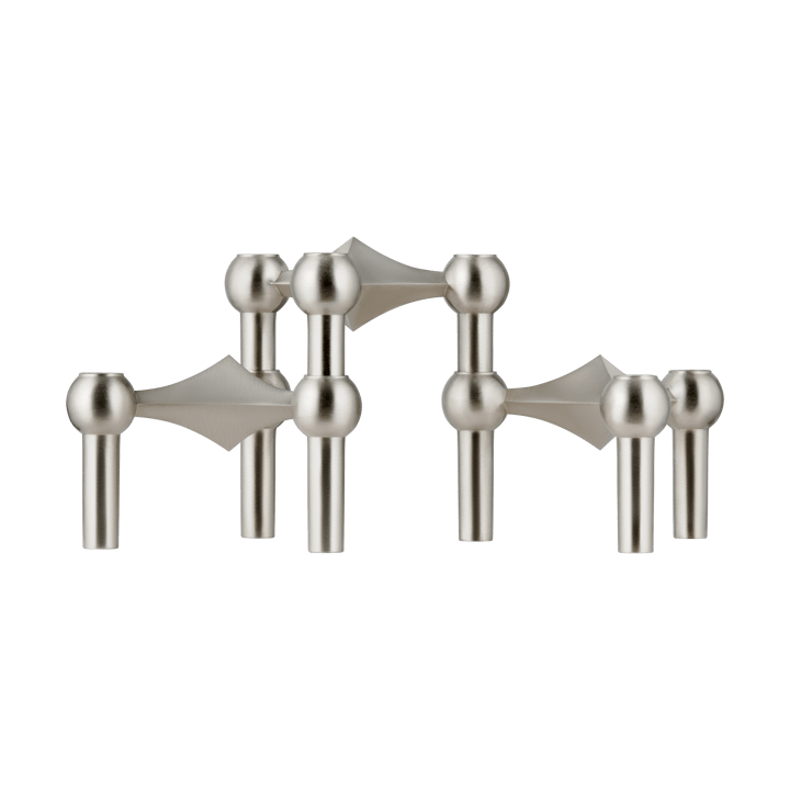 STOFF Nagel candle sticks 3-pack - Brushed chrome - STOFF