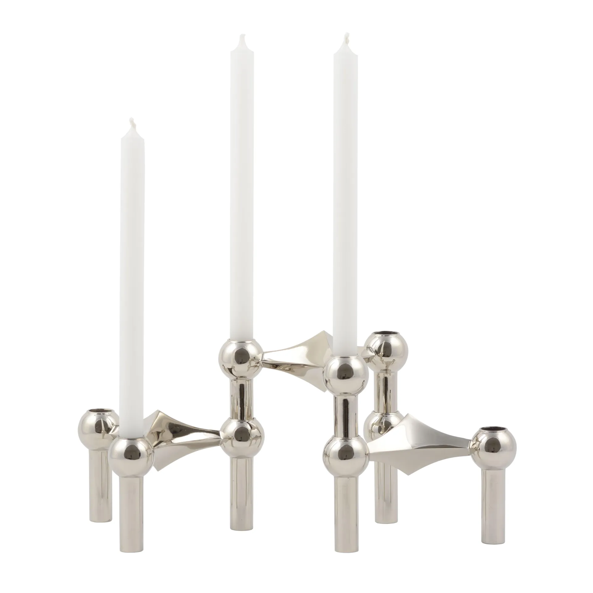 STOFF Nagel candle sticks 3-pack, chromium STOFF