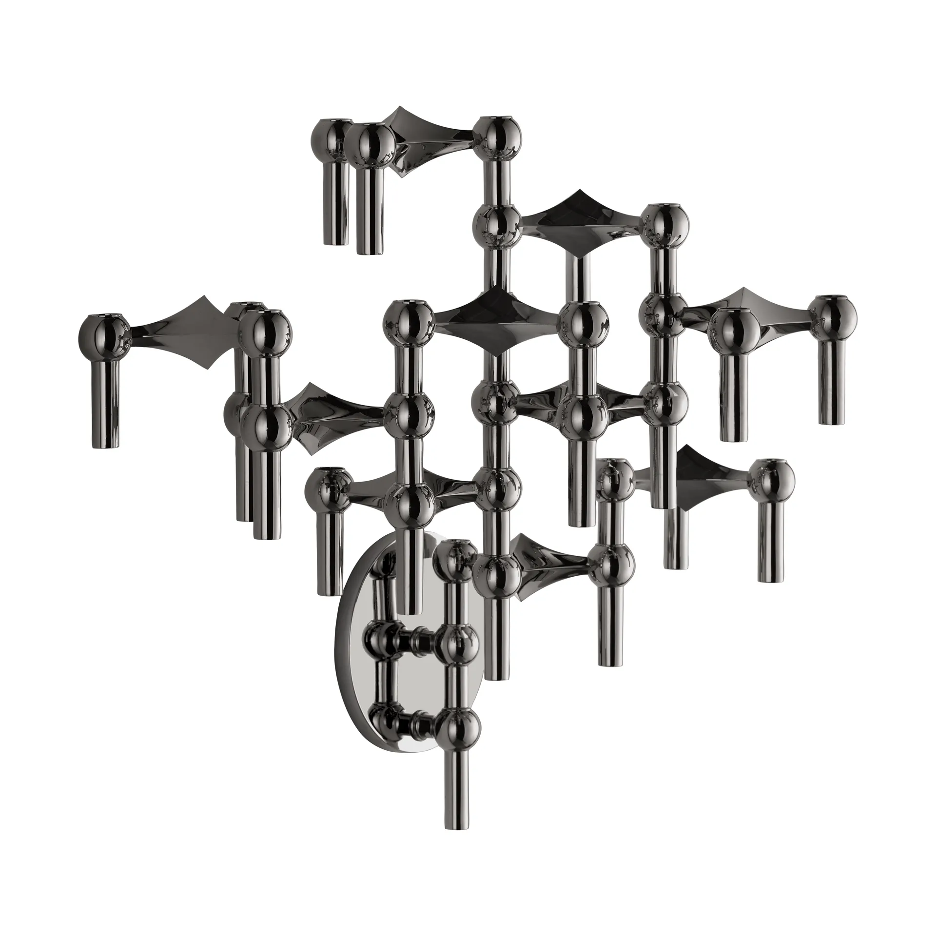 STOFF Nagel candle sticks wall, Black chrome STOFF