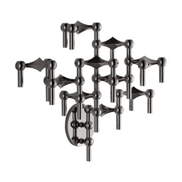 STOFF Nagel candle sticks wall - Black chrome - STOFF