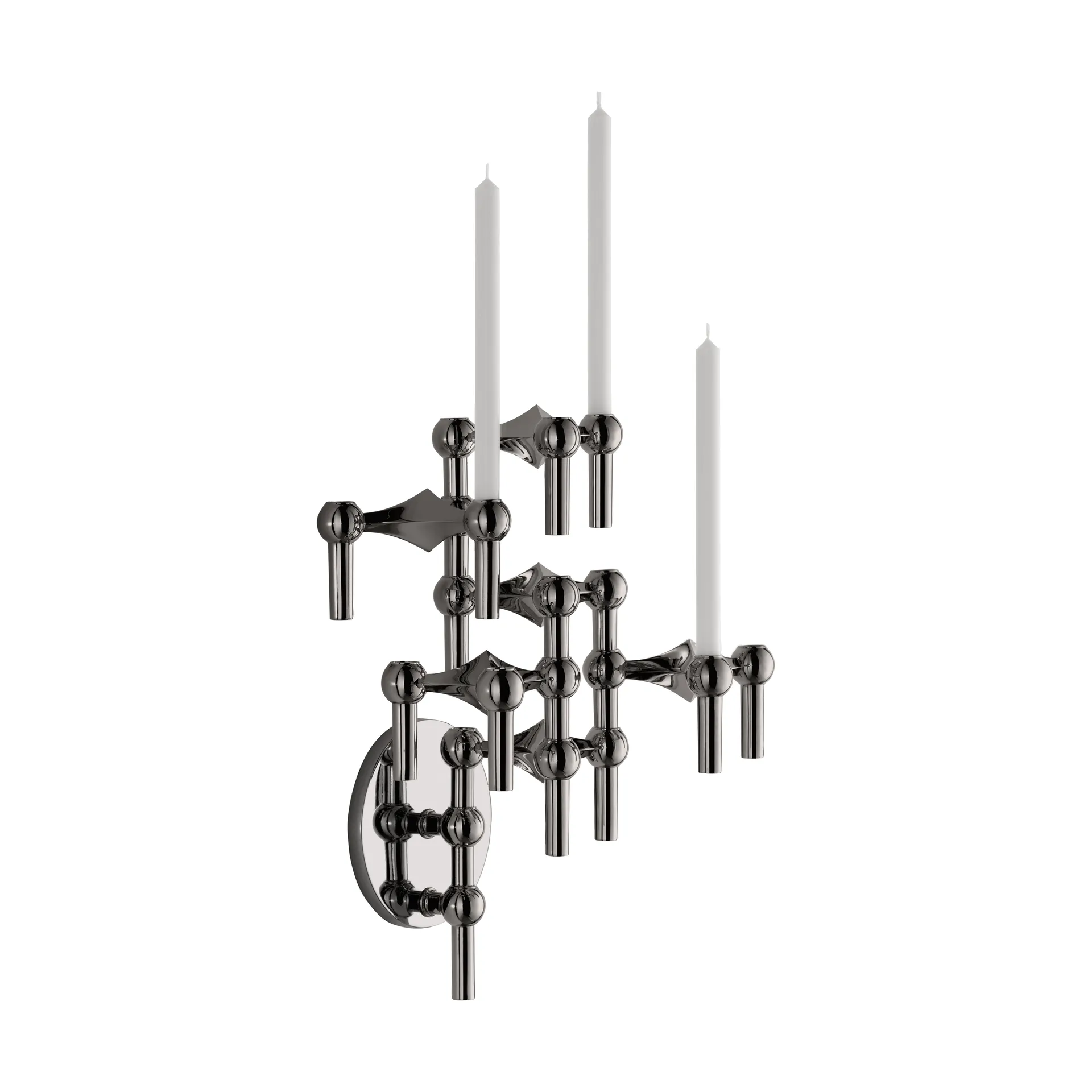 STOFF Nagel candle sticks wall, Black chrome STOFF