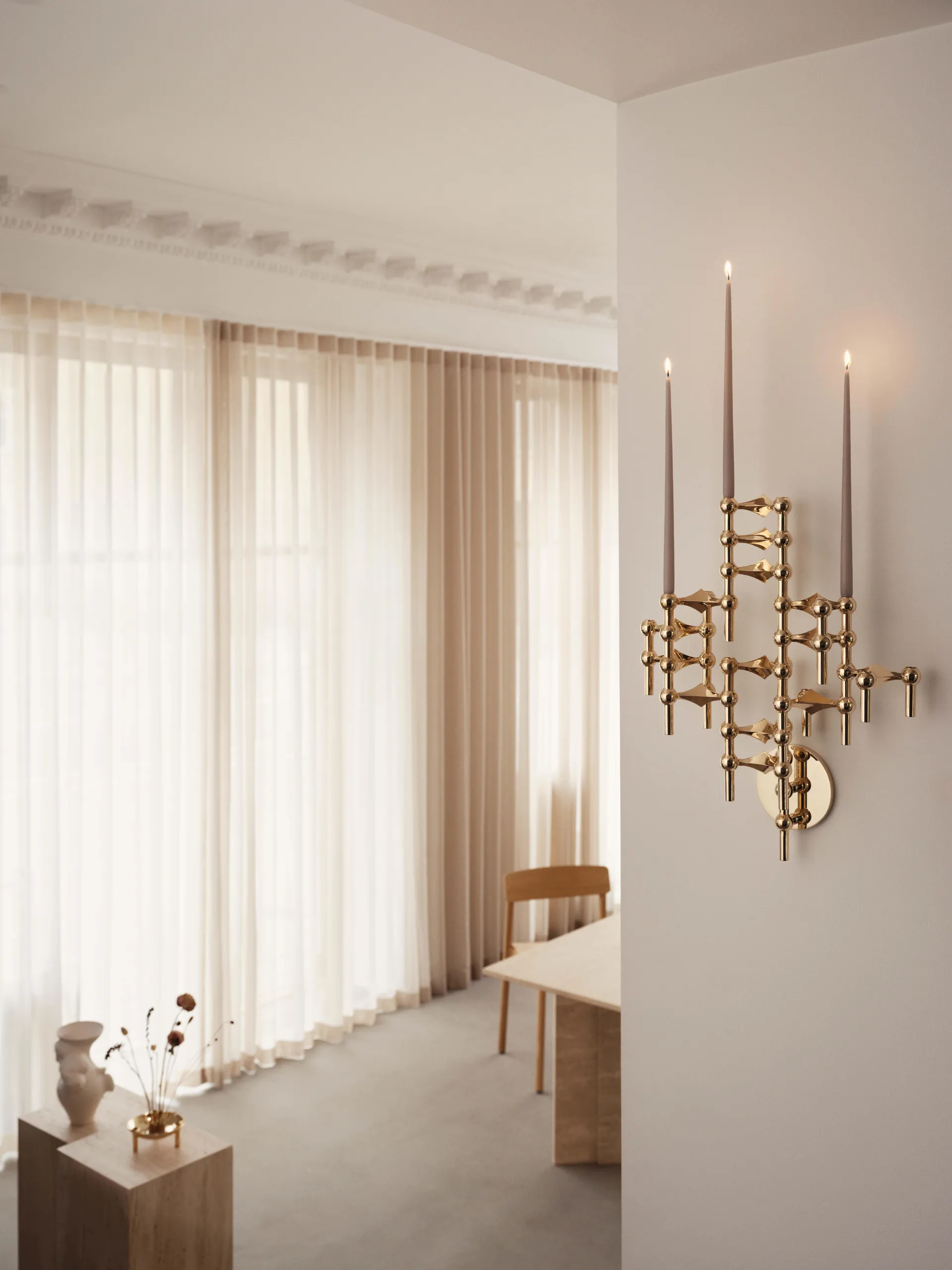 STOFF Nagel candle sticks wall, Brass STOFF