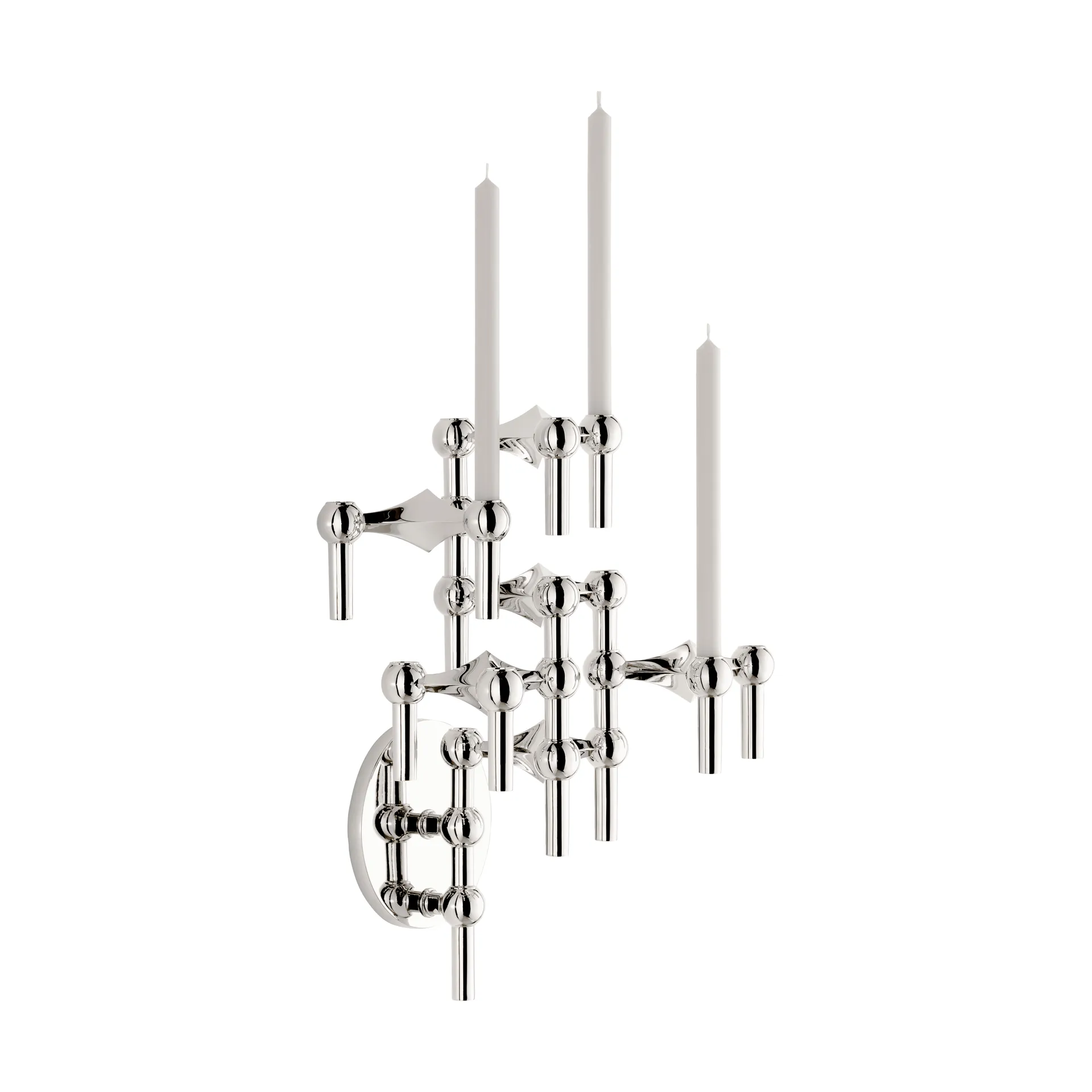 STOFF Nagel candle sticks wall, Chrome STOFF