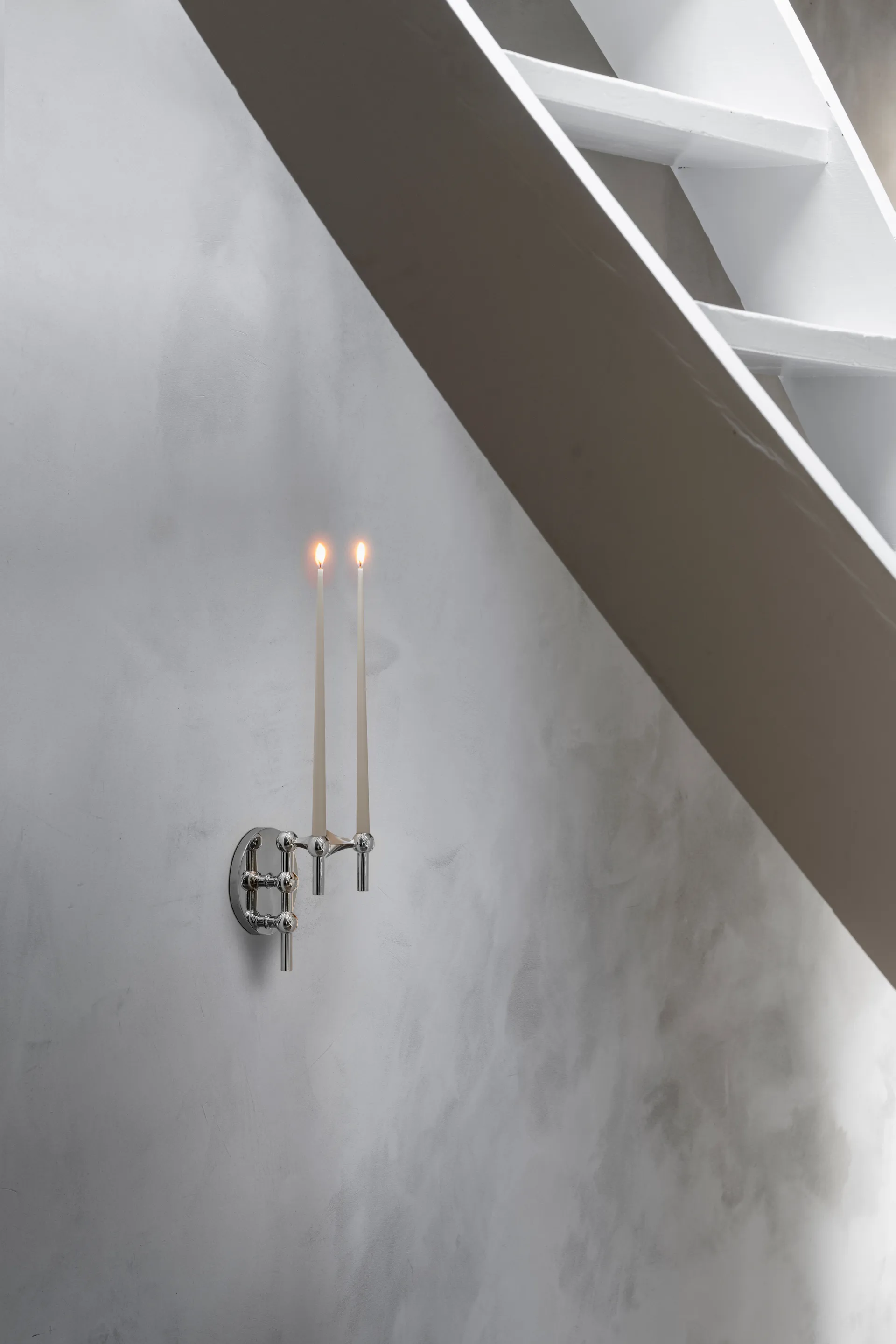 STOFF Nagel candle sticks wall, Chrome STOFF