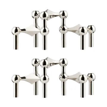 STOFF Nagel candlestick 6-pack - Chrome - undefined - STOFF