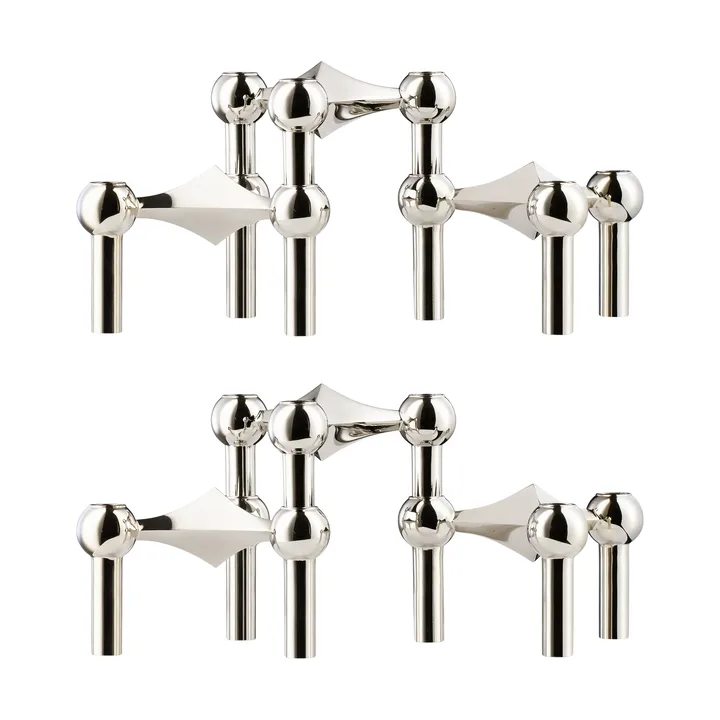 STOFF Nagel candlestick 6-pack - Chrome - undefined - STOFF