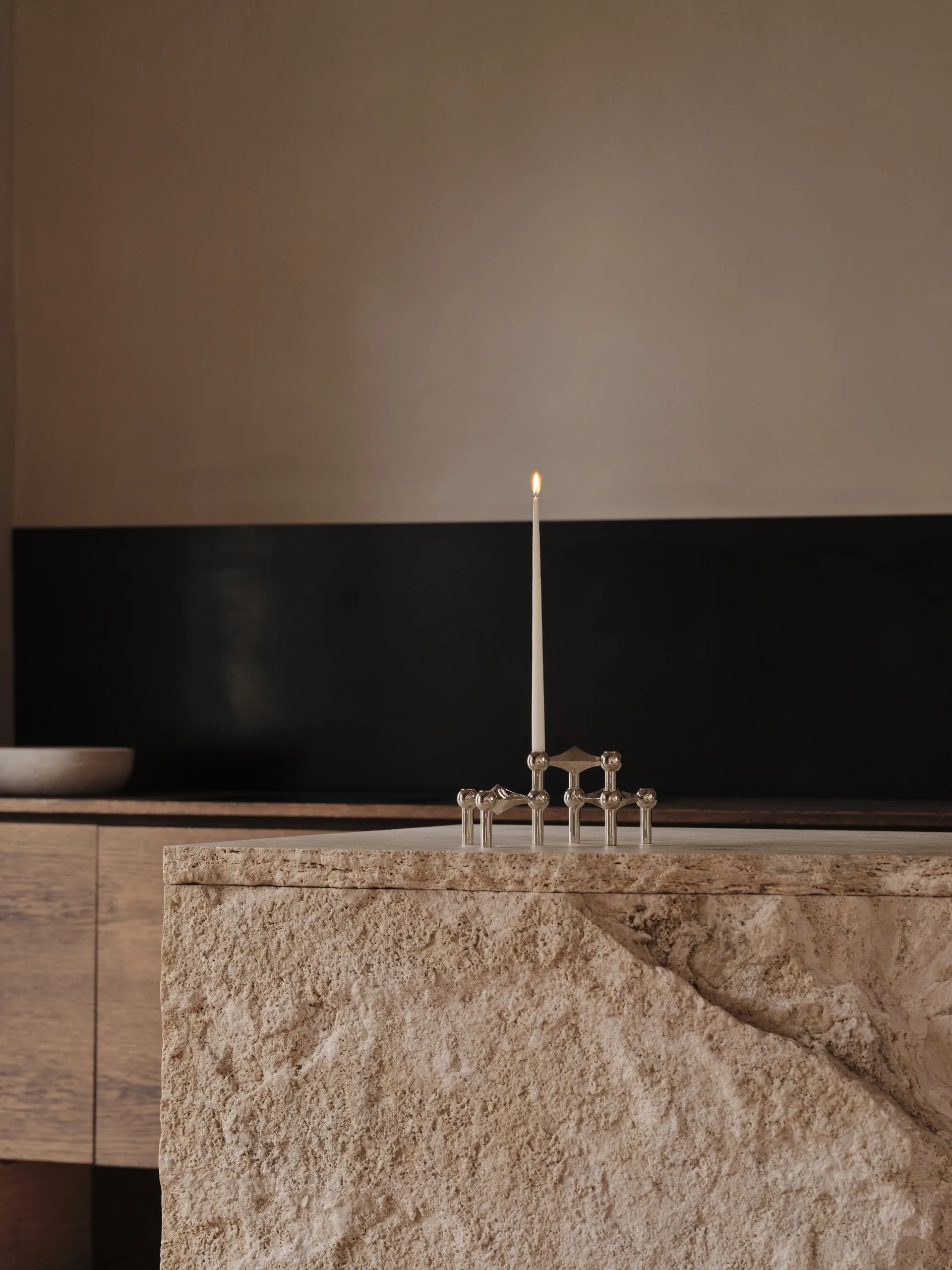 STOFF Nagel candlestick + candles 12-pack STOFF