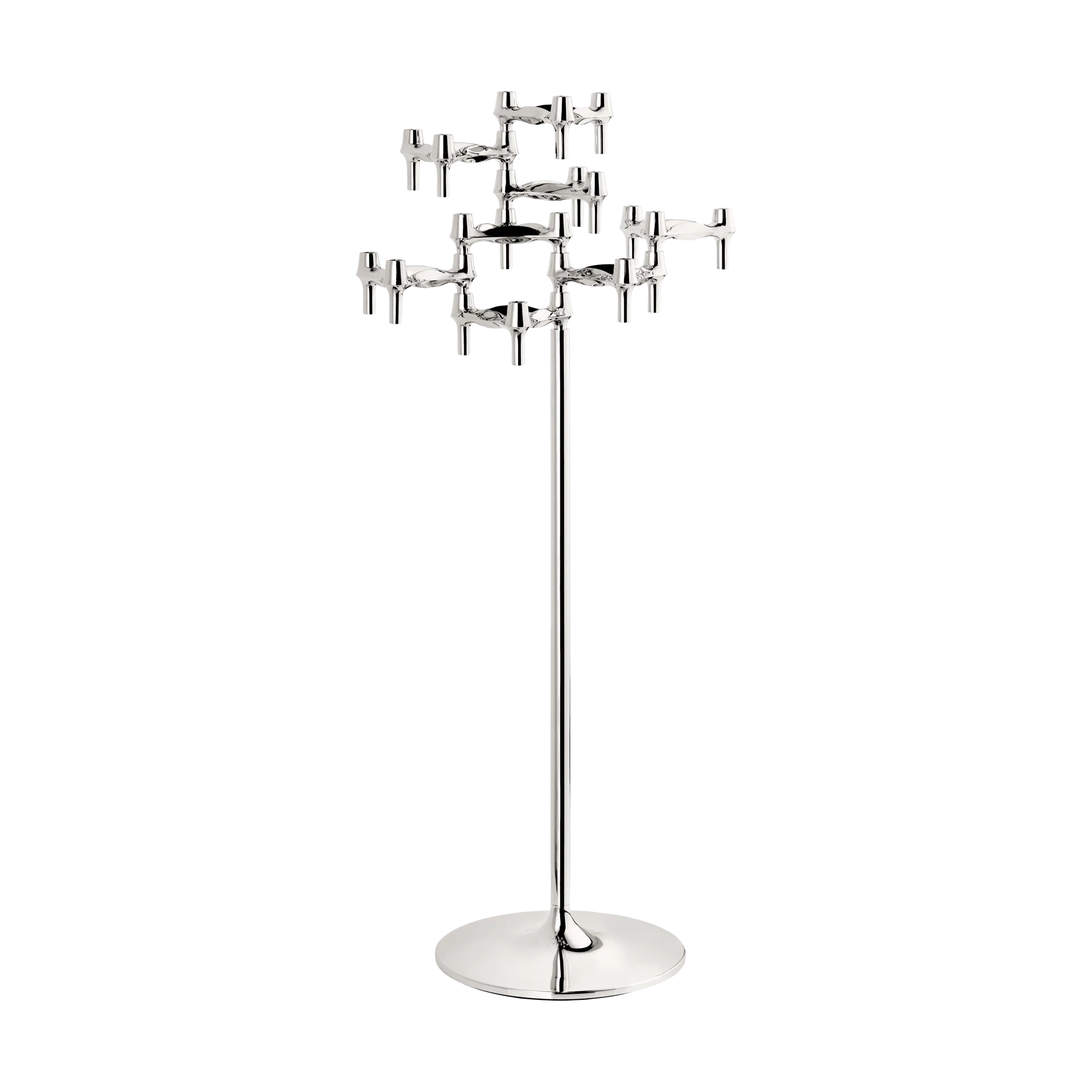 STOFF Nagel floor candle sticks 70 cm, Chrome STOFF