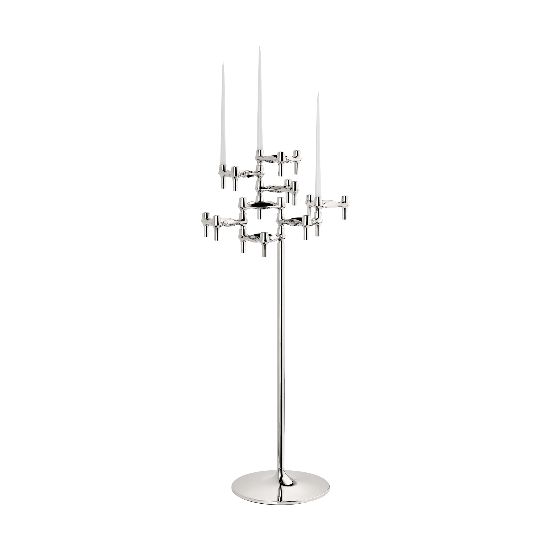 STOFF Nagel floor candle sticks 70 cm, Chrome STOFF