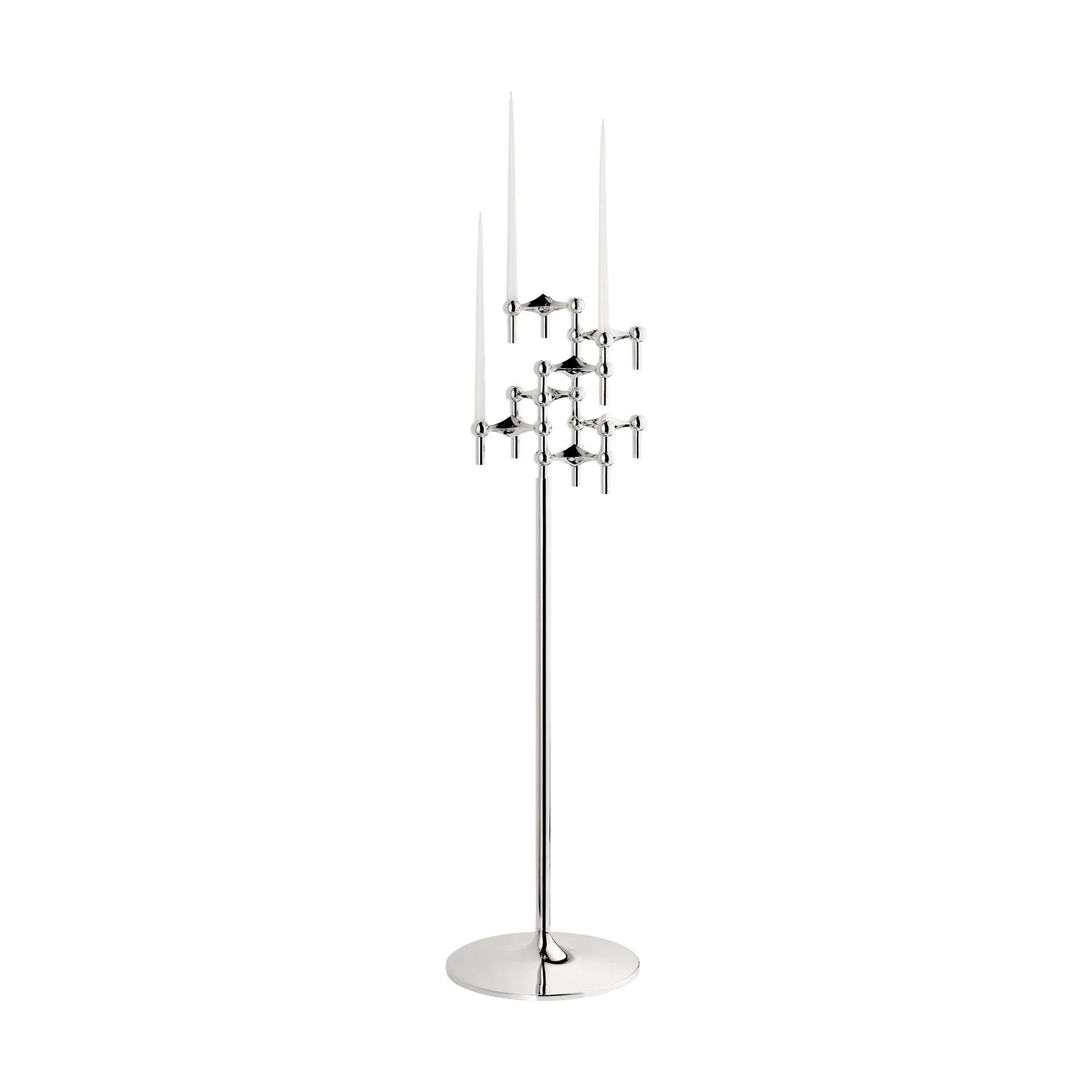 STOFF Nagel floor candle sticks 70 cm, Chrome STOFF