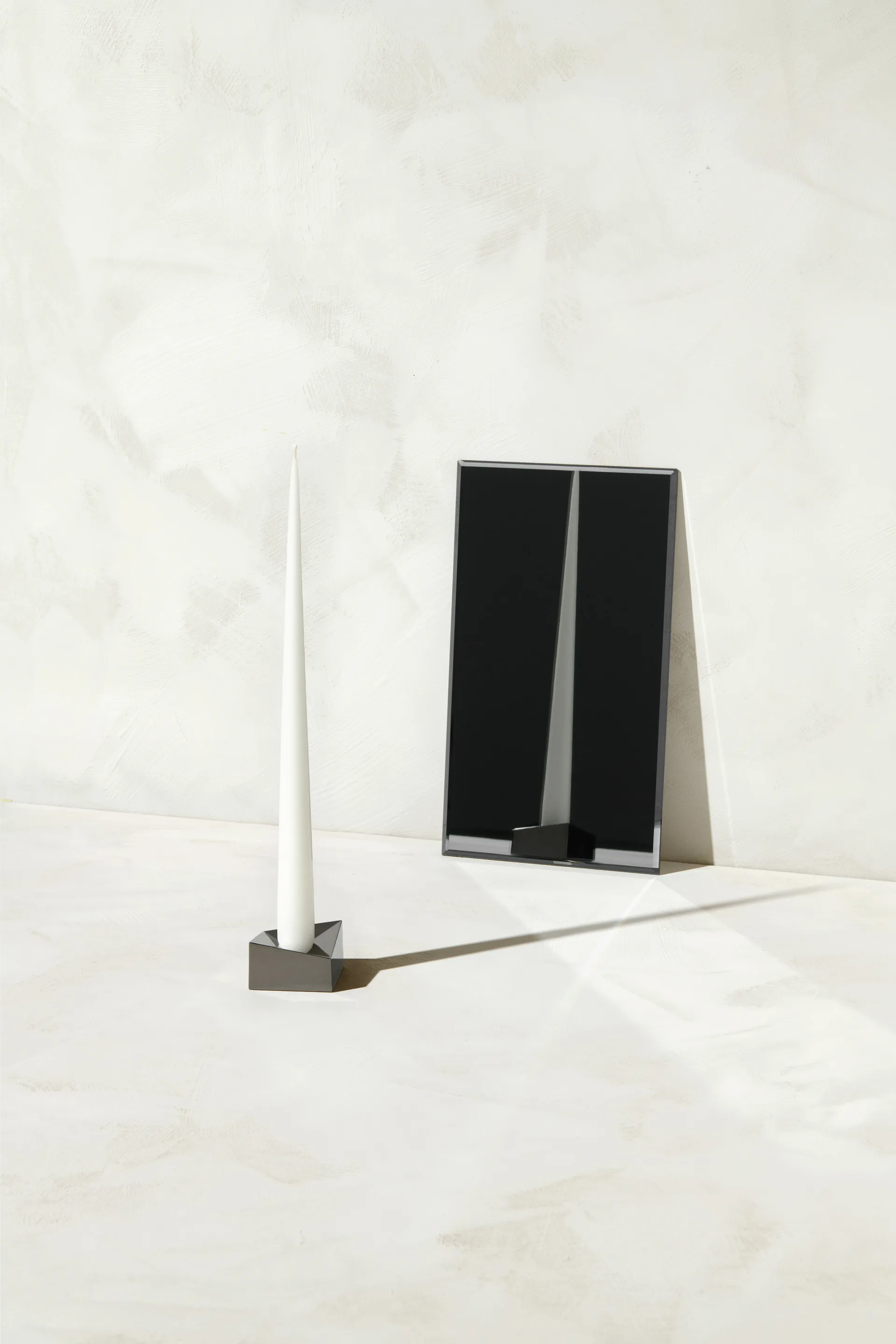 STOFF Nagel reflect candle holder large 3.2 cm, Black chrome STOFF