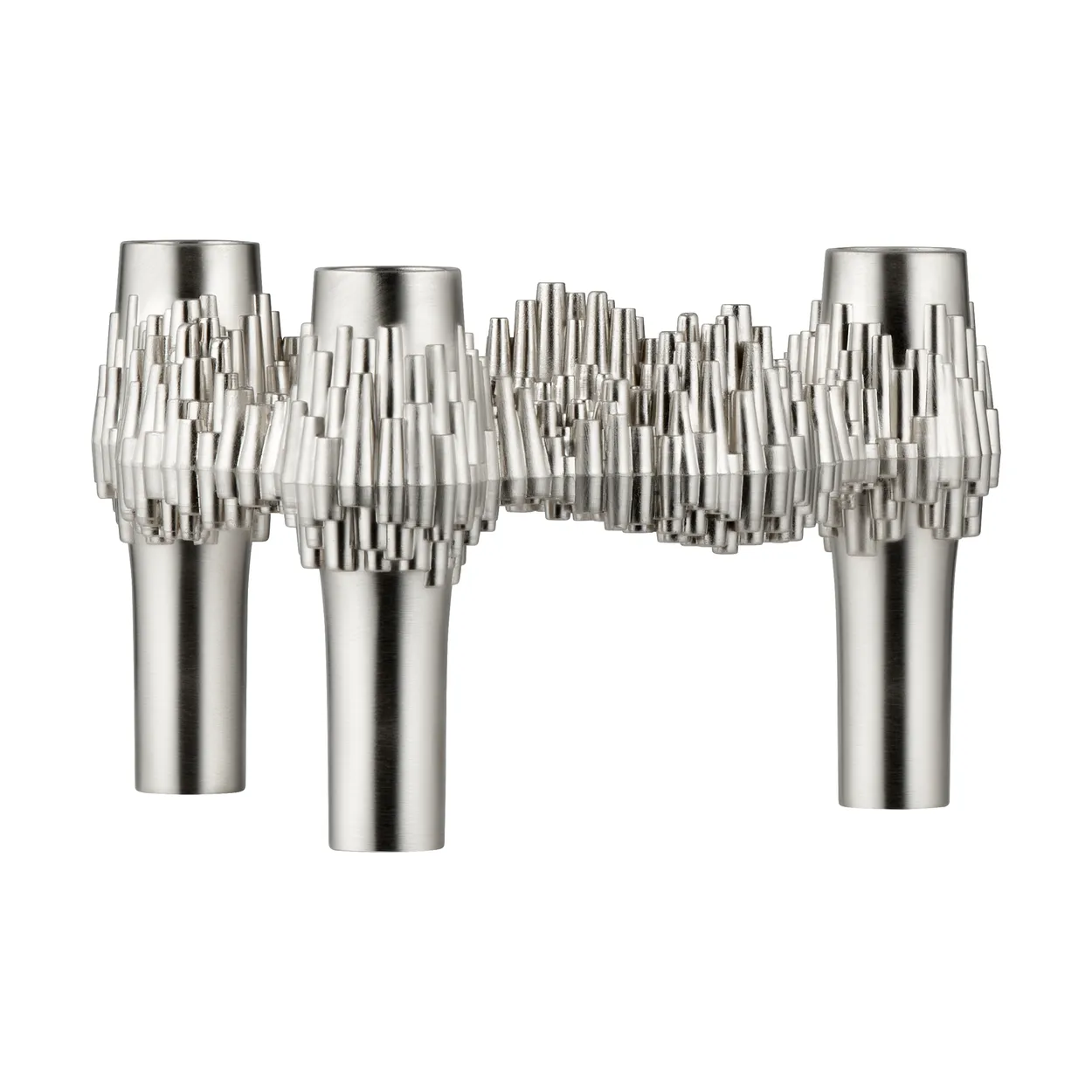 STOFF Quist candle holder Brushed chrome | Scandinavian Design | Tea light holders, lanterns & candle dishes | Silver-coloured