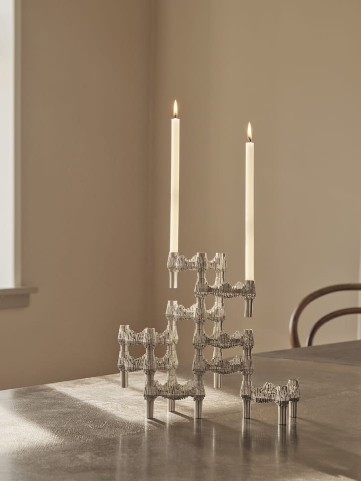 STOFF Quist candle holder, Brushed chrome STOFF