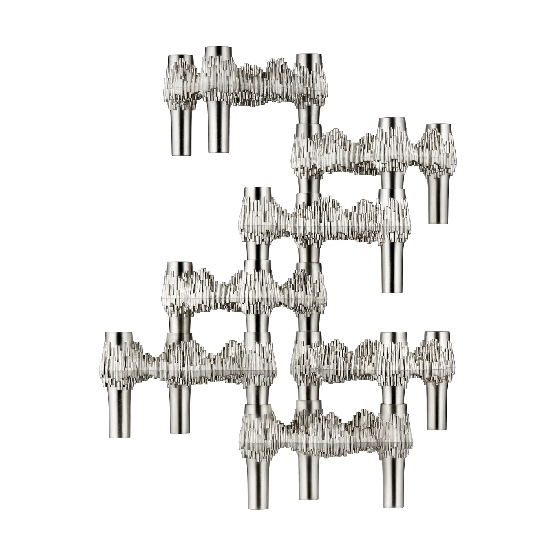 STOFF Quist candlestick 3-pack, Brushed chrome STOFF