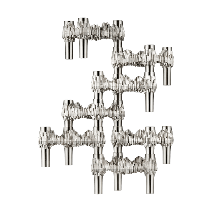 STOFF Quist candlestick 3-pack, Brushed chrome STOFF