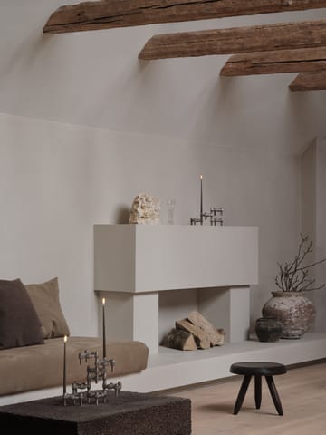 STOFF Quist candlestick 3-pack - Brushed chrome - STOFF