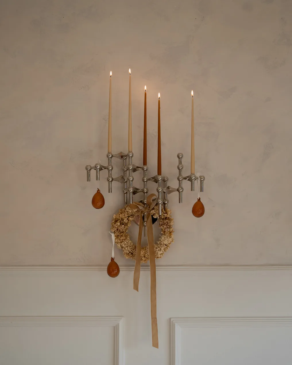 STOFF tapered candle by ester & erik 6-pack, amber STOFF