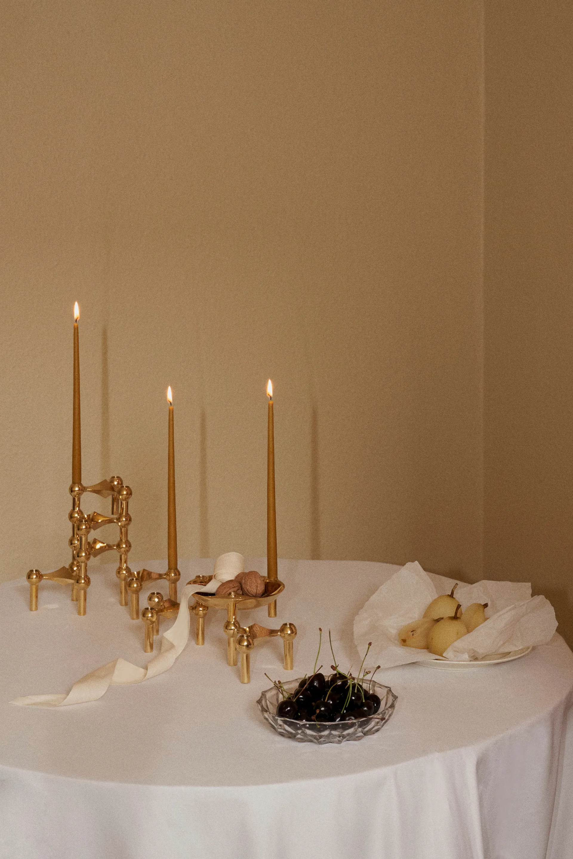 STOFF tapered candle by ester & erik 6-pack, amber STOFF