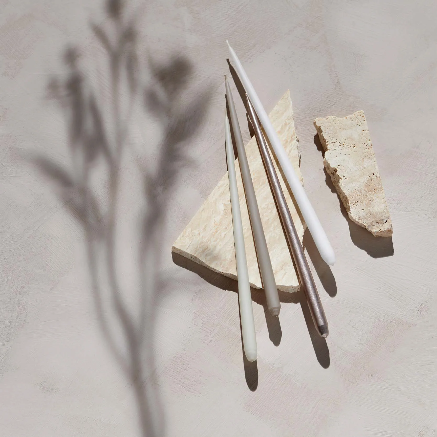 STOFF tapered candle by ester & erik 6-pack, Champagne STOFF