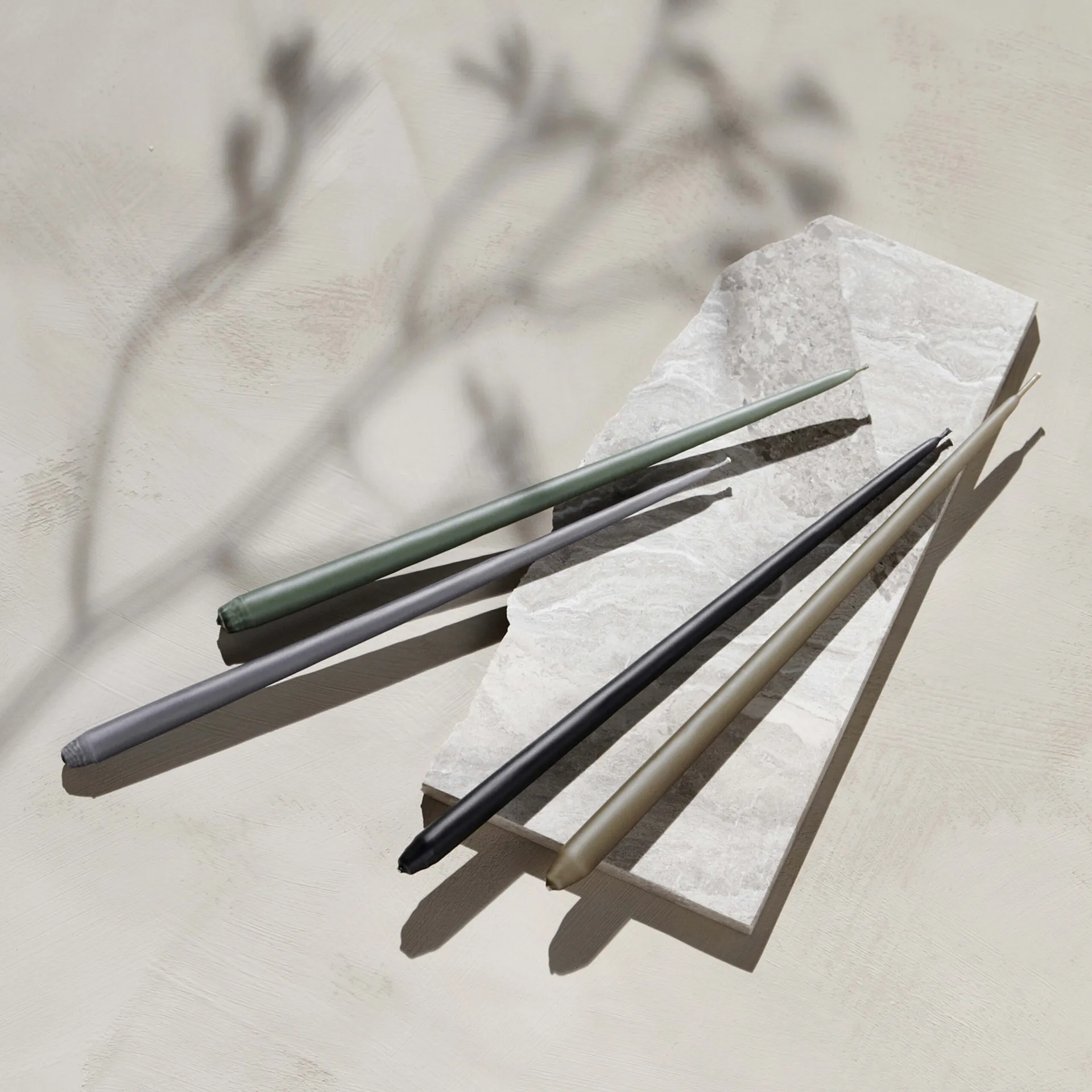 STOFF tapered candle by ester & erik 6-pack, Dark grey STOFF