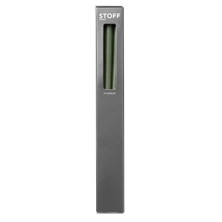 STOFF tapered candle by ester & erik 6-pack - Dusty green - STOFF