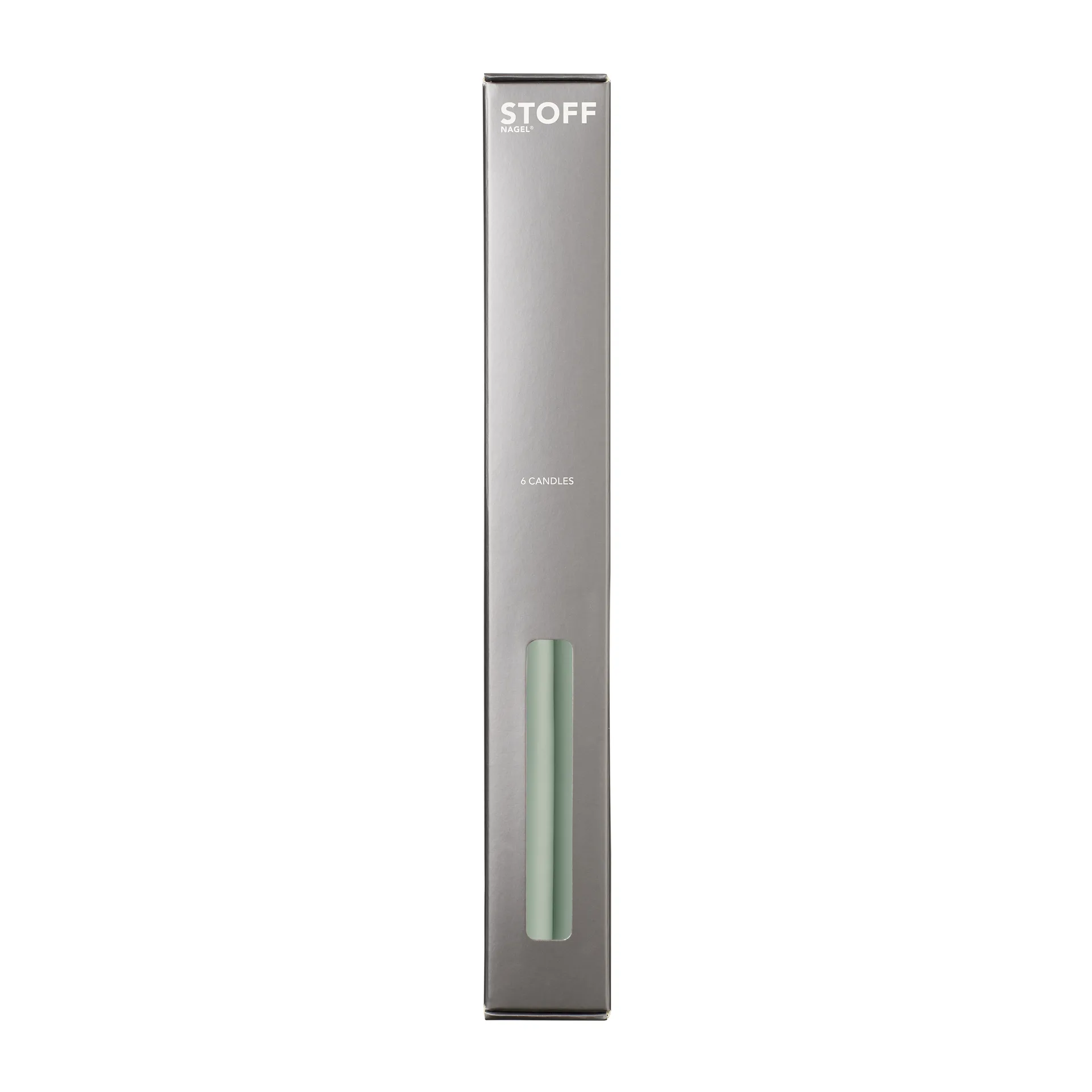 STOFF tapered candle by ester & erik 6-pack, Dusty mint STOFF
