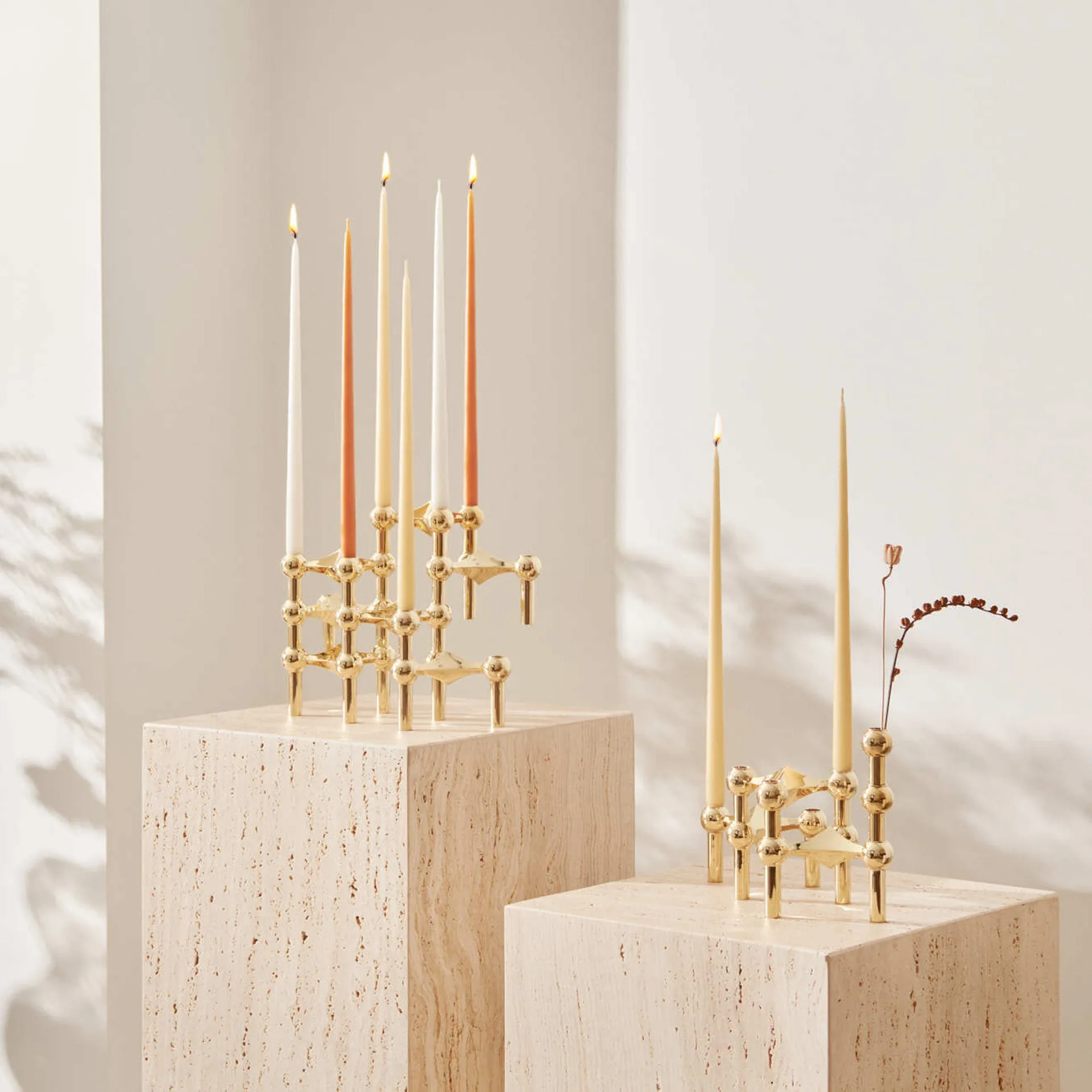 STOFF tapered candle by ester & erik 6-pack, Ginger STOFF