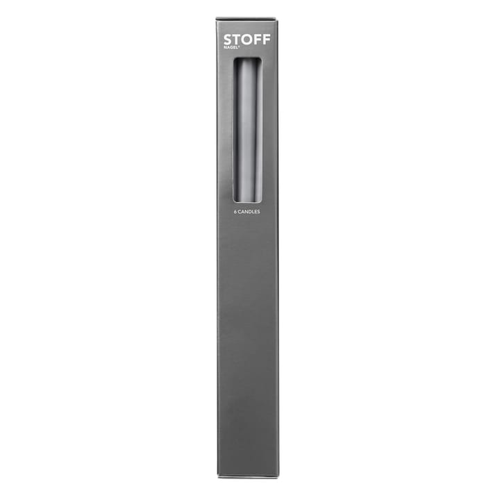 STOFF tapered candle by ester & erik 6-pack, Light grey STOFF