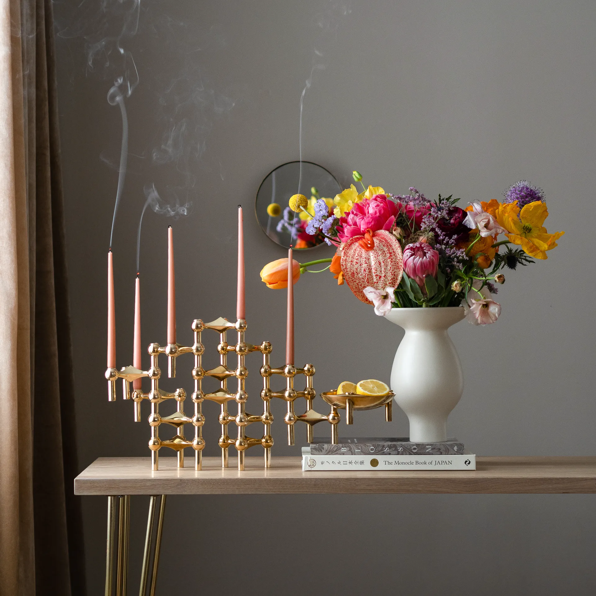 STOFF tapered candle by ester & erik 6-pack, Powder rose STOFF