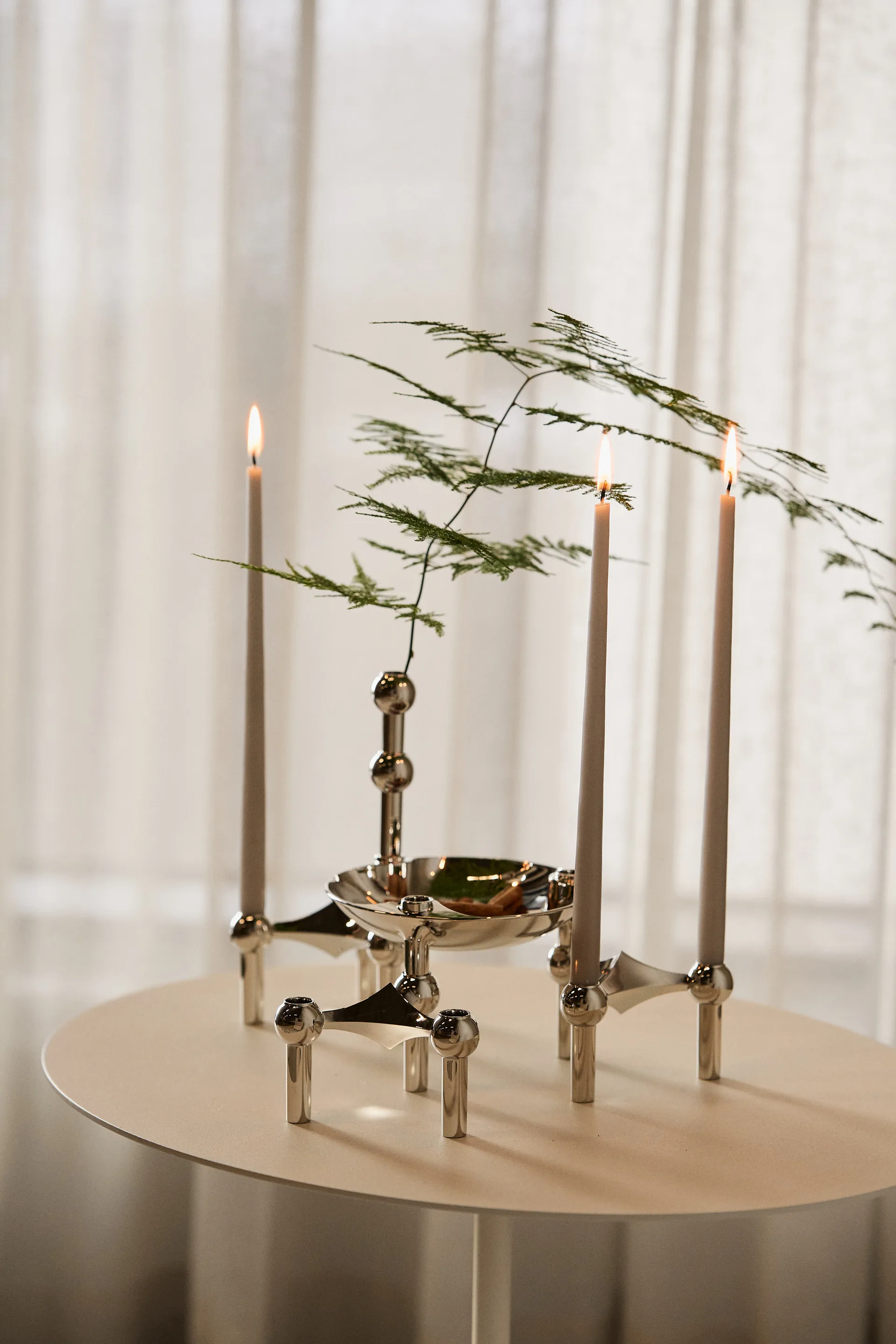 STOFF tapered candle by ester & erik 6-pack, sand STOFF