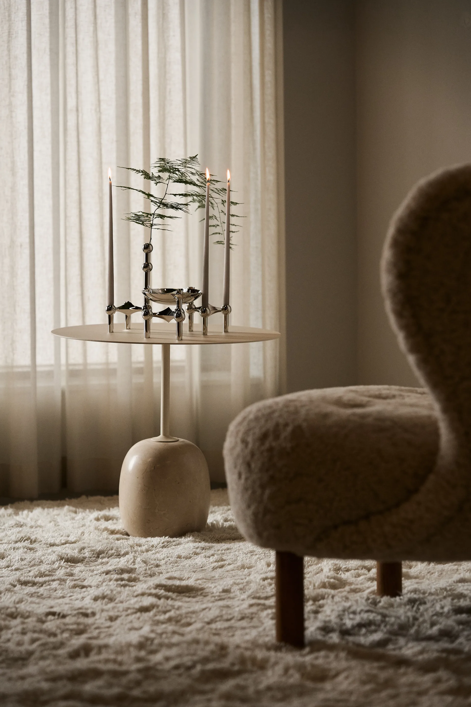 STOFF tapered candle by ester & erik 6-pack, sand STOFF