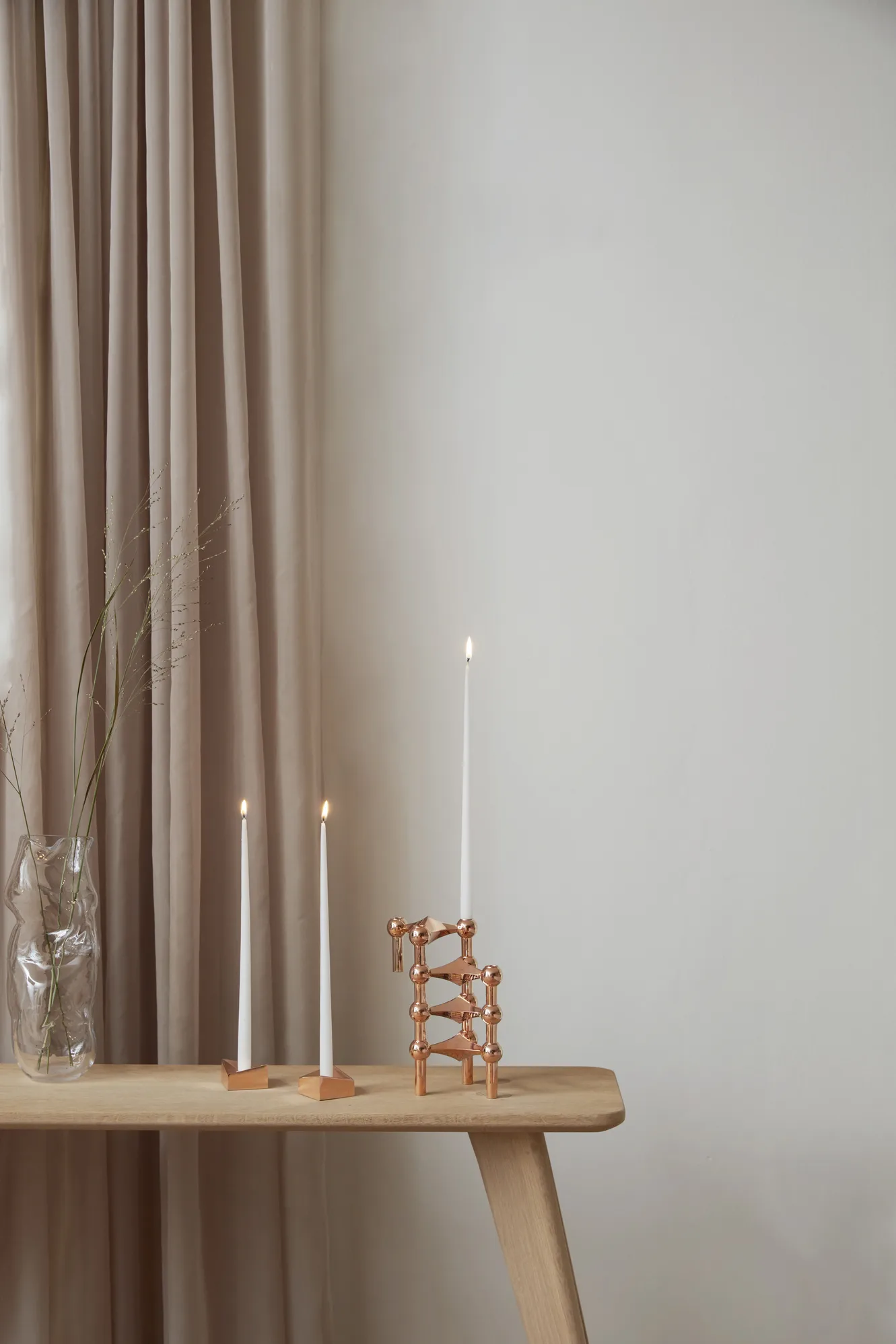 STOFF tapered candle by ester & erik 6-pack, White STOFF