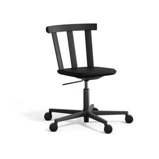 Stolab Alt chair swivel base upholstered seat birch Elmotique 99001-matte black 99