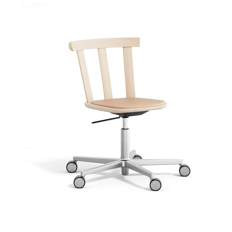 Stolab Alt chair swivel base upholstered seat birch Elmoveget 22011-light matt lacquer