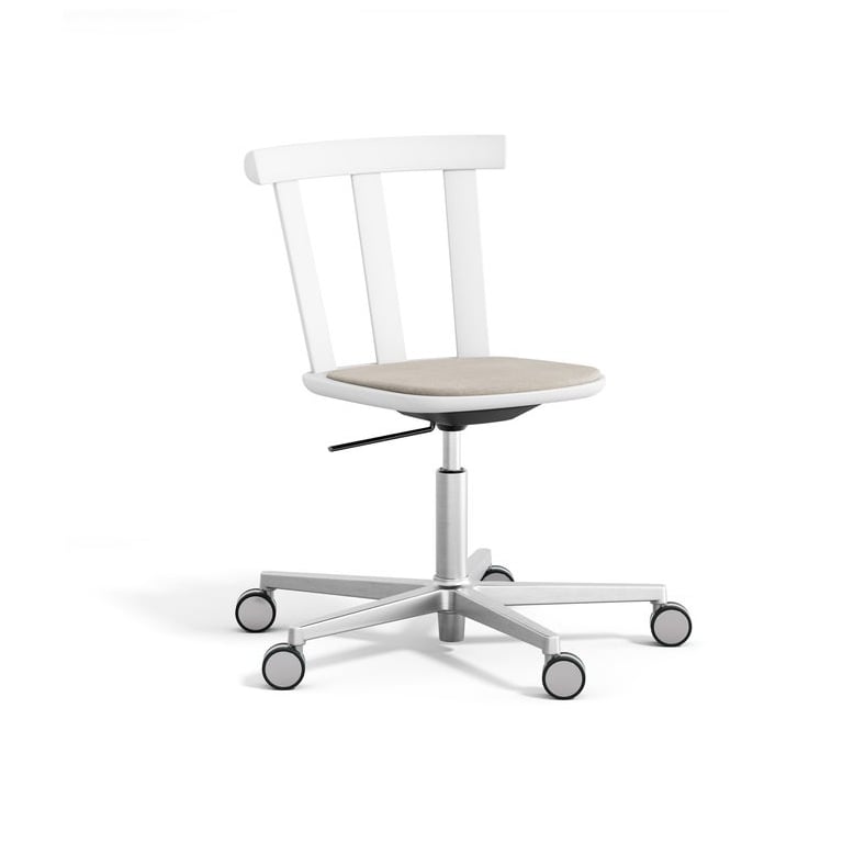 Stolab Alt chair swivel base upholstered seat birch Hallingdal 65-103 grey/beige-white 21