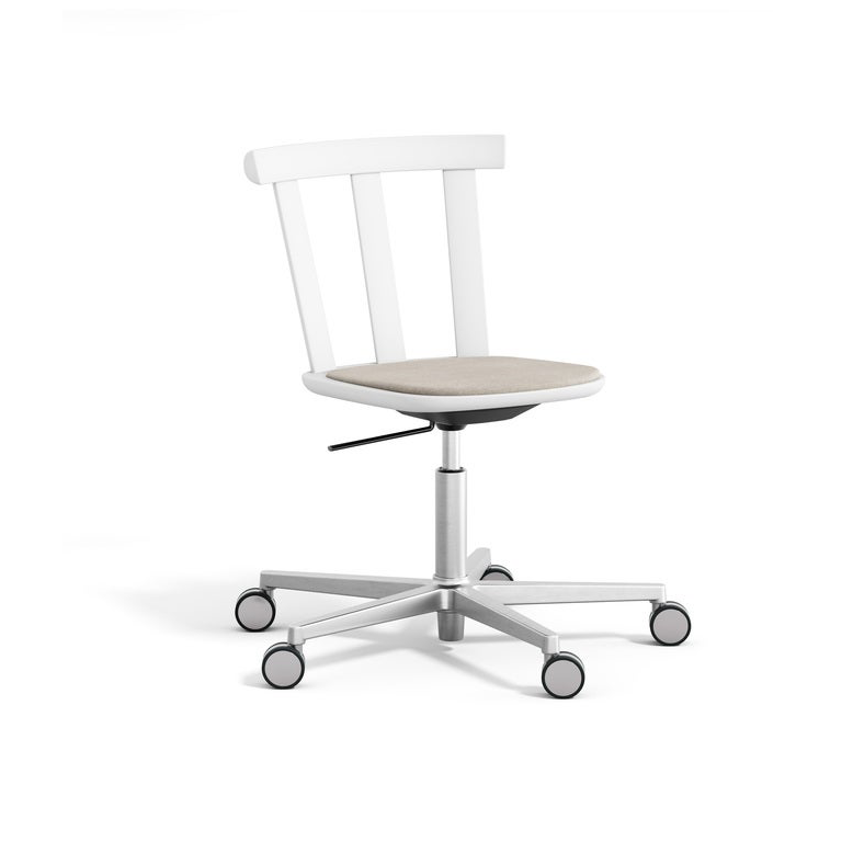 Stolab Alt chair swivel base upholstered seat birch Hallingdal 65-103 grey/beige-white 21