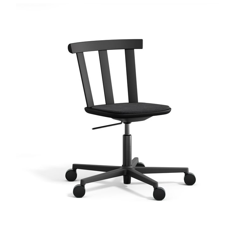 Stolab Alt chair swivel base upholstered seat birch Hallingdal 65-180 black-matte black 99