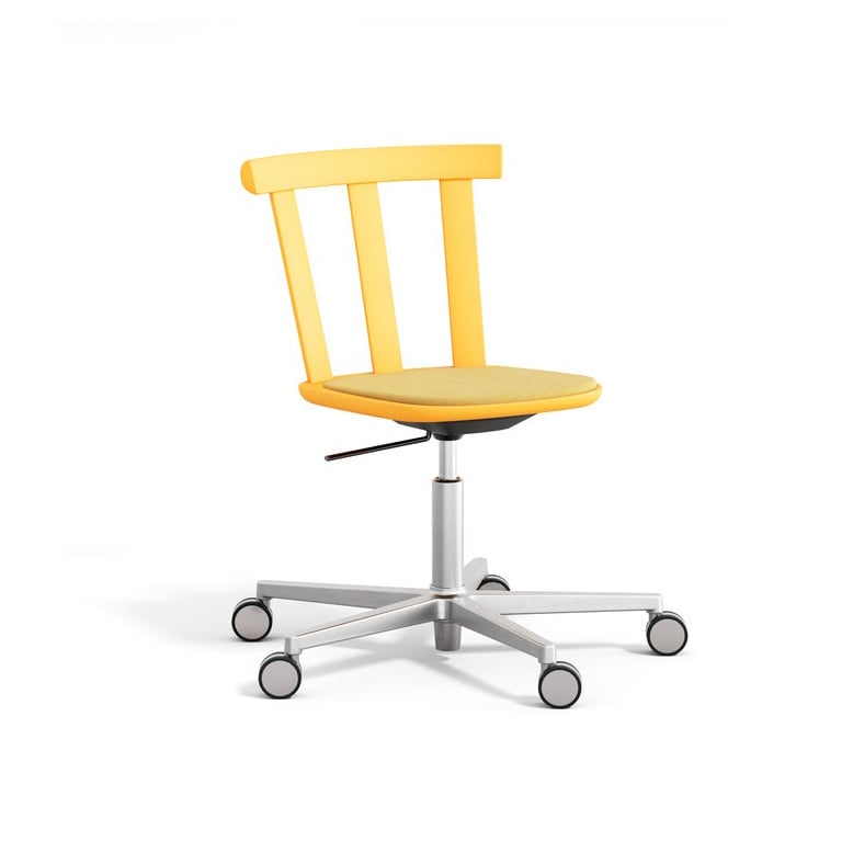 Stolab Alt chair swivel base upholstered seat birch Hallingdal 65-407 yellow-clear yellow 80
