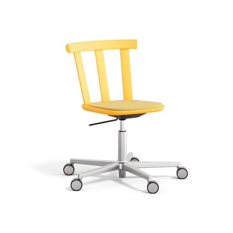 Stolab Alt chair swivel base upholstered seat birch Hallingdal 65-407 yellow-clear yellow 80