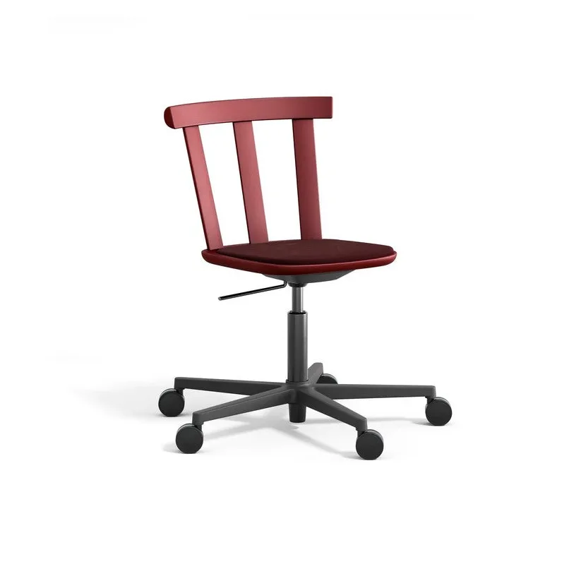 Stolab Alt chair swivel base upholstered seat birch Hallingdal 65-694 maroon-lingonberry 19