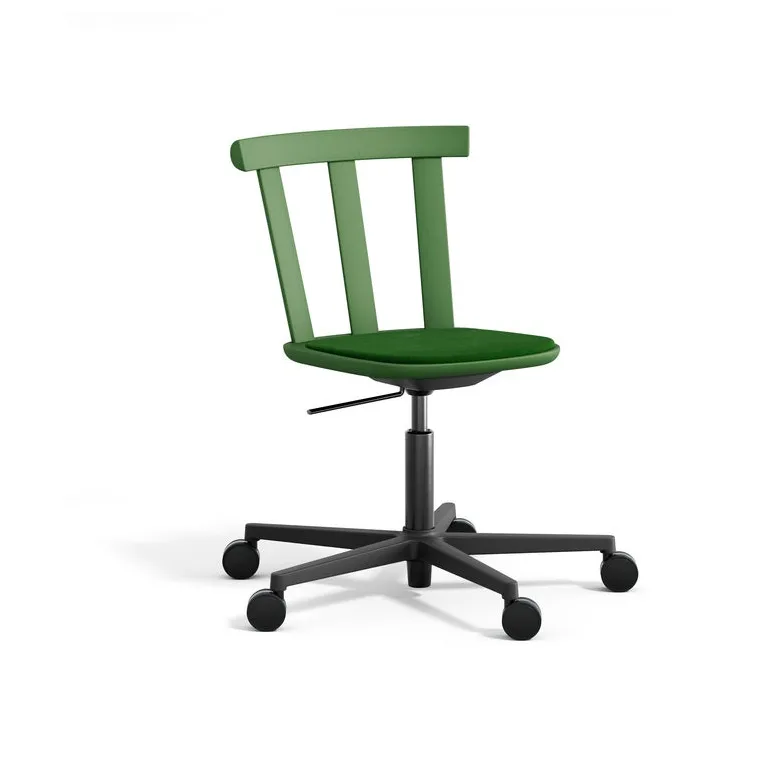 Stolab Alt chair swivel base upholstered seat birch Hallingdal 65-960 green-moss green 16