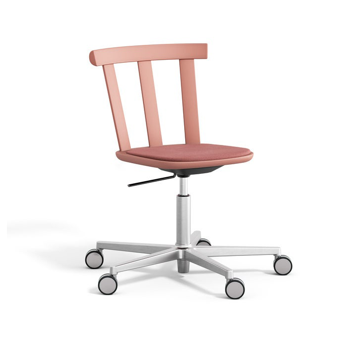 Stolab Alt chair swivel base upholstered seat birch Vidar 4, 633 pink-mauve 27