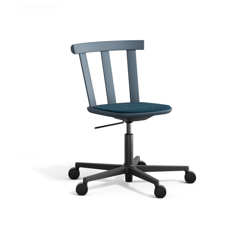 Stolab Alt chair swivel base upholstered seat birch Vidar 4, 733 blue-thunder 66