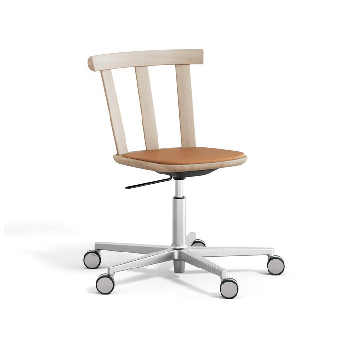 Stolab Alt chair swivel base upholstered seat oak Elmotique 43024-light matte lacquer